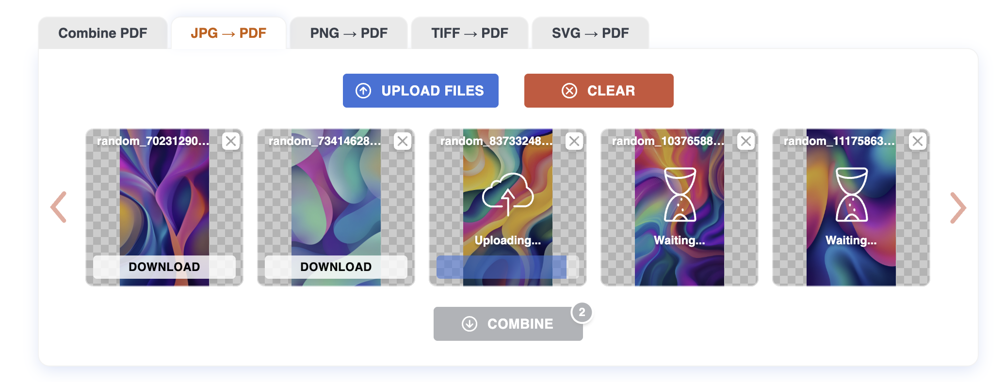 Photo tiles being reordered